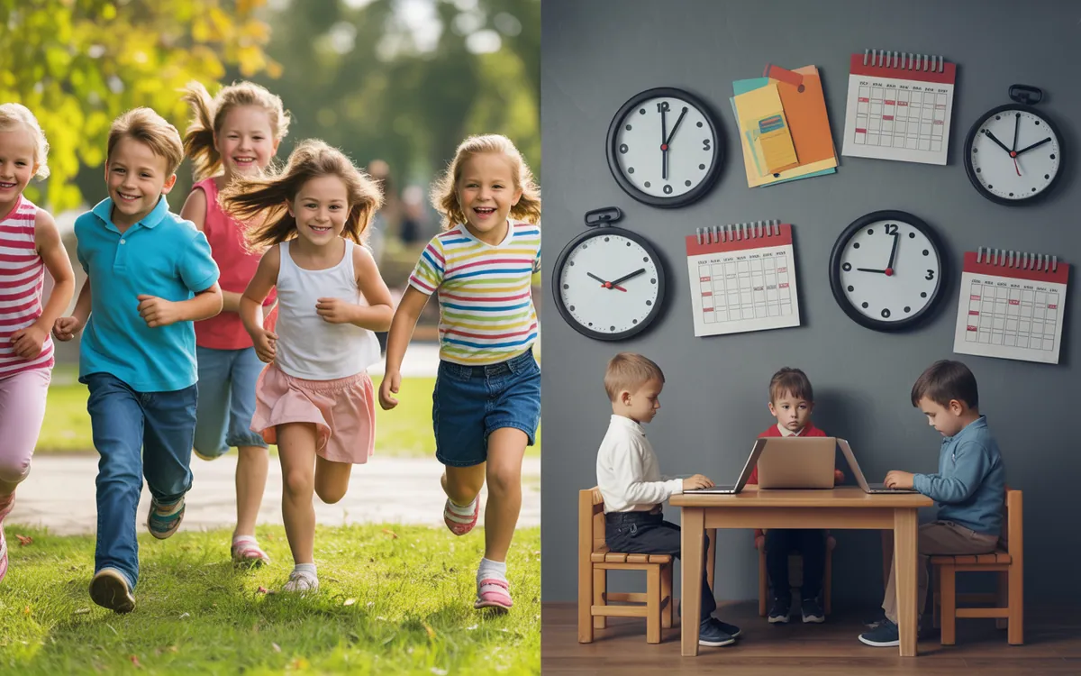 Hurried-Child-Syndrom: „Zwei Welten, eine Wahl" Während das Herz nach Lachen und Leichtigkeit ruft, drängt die Uhr zum Funktionieren."